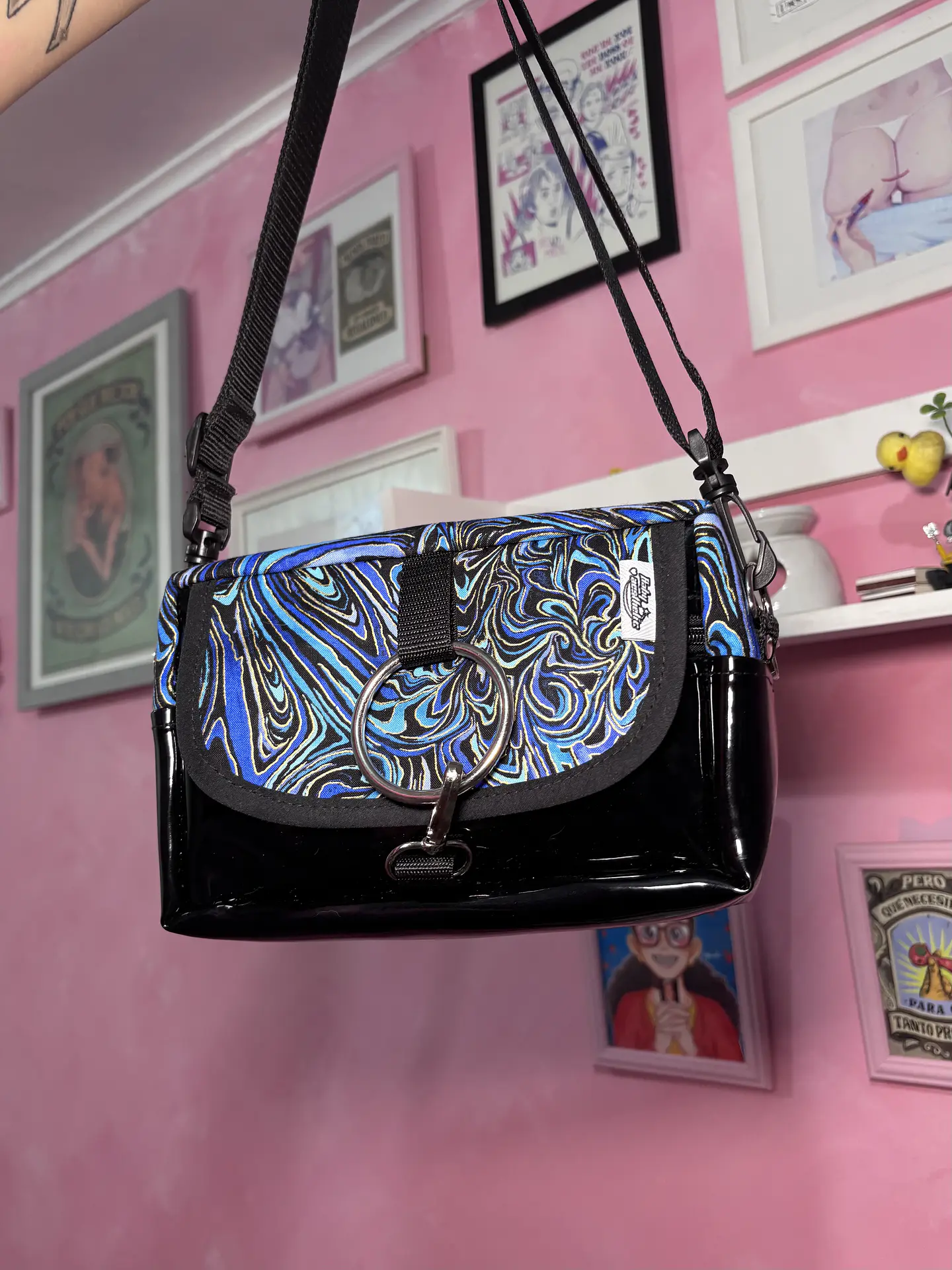 Banano cartera XL distorsión azul 4