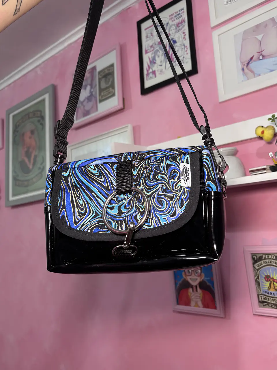 Banano cartera XL distorsión azul 4