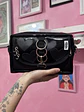 Banano cartera corazones cuerina negra - Miniatura 1