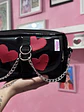 Banano cartera corazones cuerina roja  - Miniatura 2