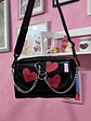 Banano cartera corazones cuerina roja  - Miniatura 3