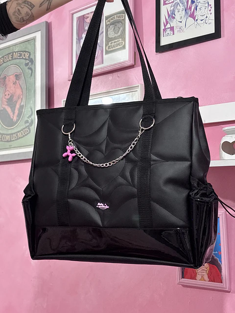 Maxi corazón cuerina con charol