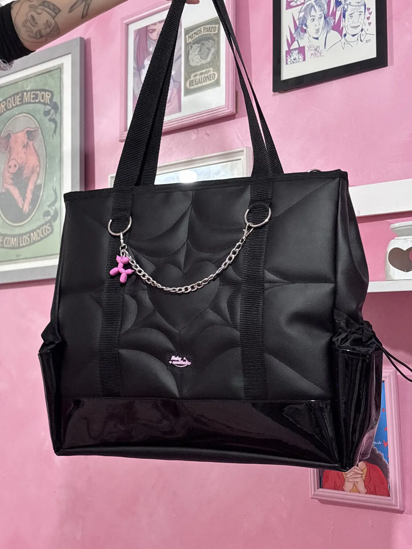 Maxi corazón cuerina con charol 1