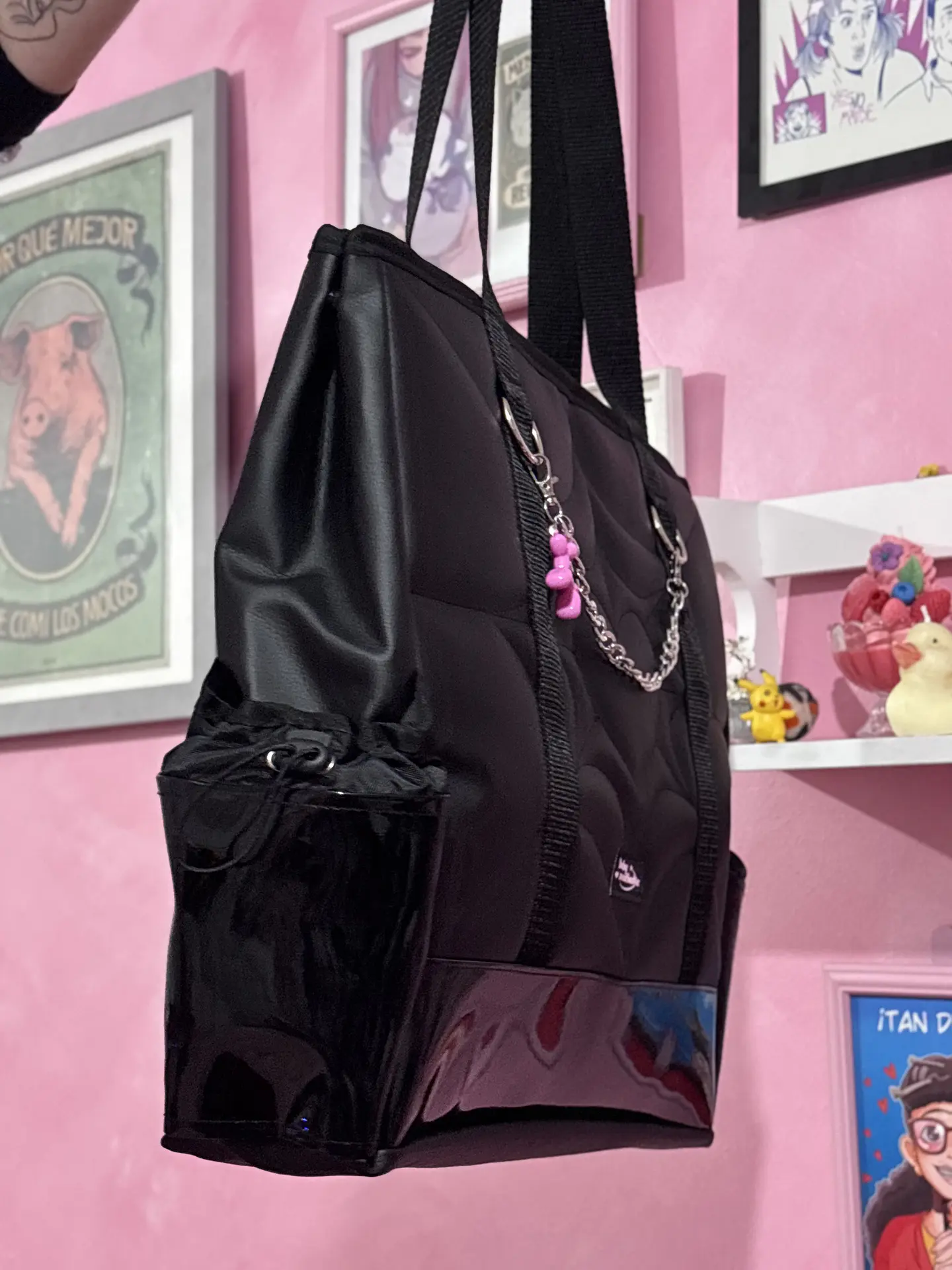 Maxi corazón cuerina con charol 2