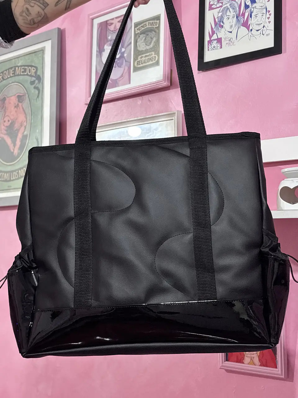 Maxi corazón cuerina con charol 3