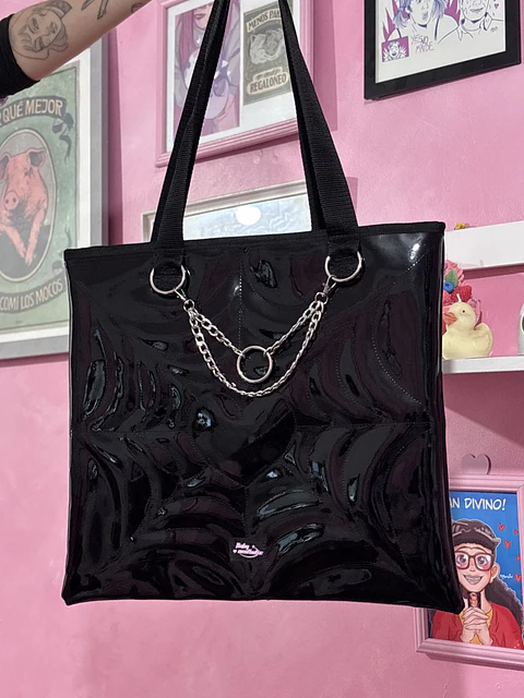 Totebag corazón charol