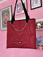 Totebag corazón cuerina roja - Miniatura 1