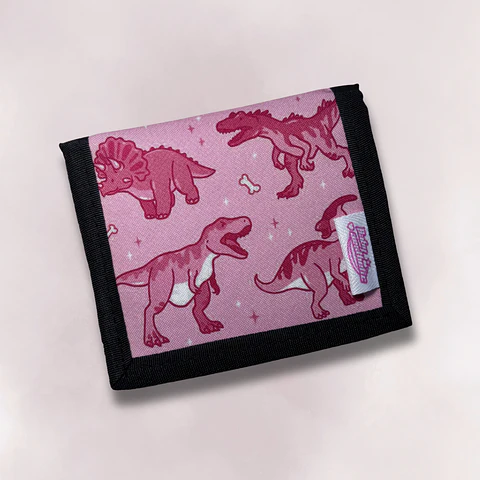 Billeteras dinosaurios rosados