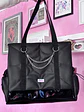 Maxi corazón cuerina negra con charol negro - Miniatura 4