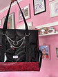 Maxi corazón de charol con cuerina gaspeada - Miniatura 3