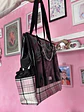 Maxi corazón charol con tartan rosado - Miniatura 2