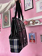 Maxi corazón charol con tartan azul - Miniatura 3
