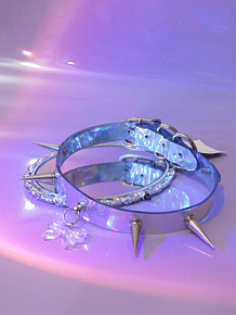 Holographic Ribbon Choker (con puntas grandes) 