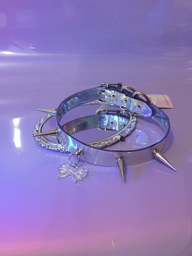 Holographic Ribbon Choker (con puntas grandes) 