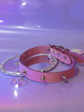 Pink Ribbon Choker (con puntas pequeñas) 