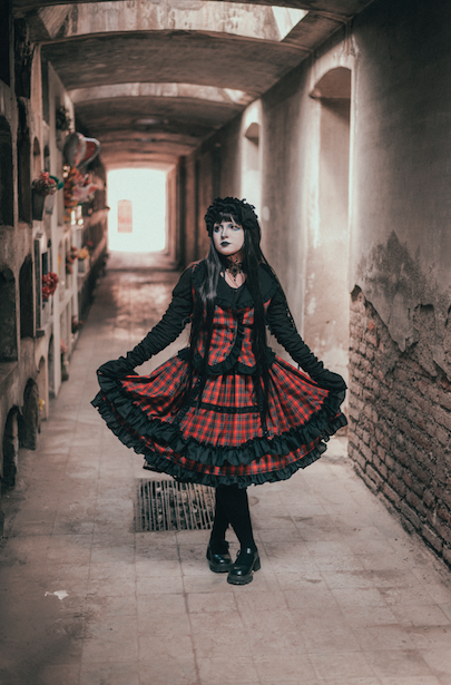 Falda Lolita Tartán rojo 