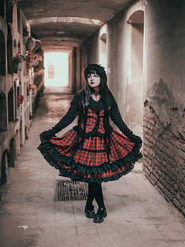 Falda Lolita Tartán rojo 