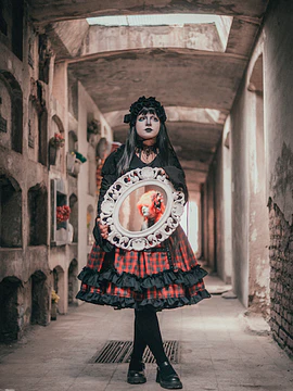 Falda Lolita Tartán rojo 