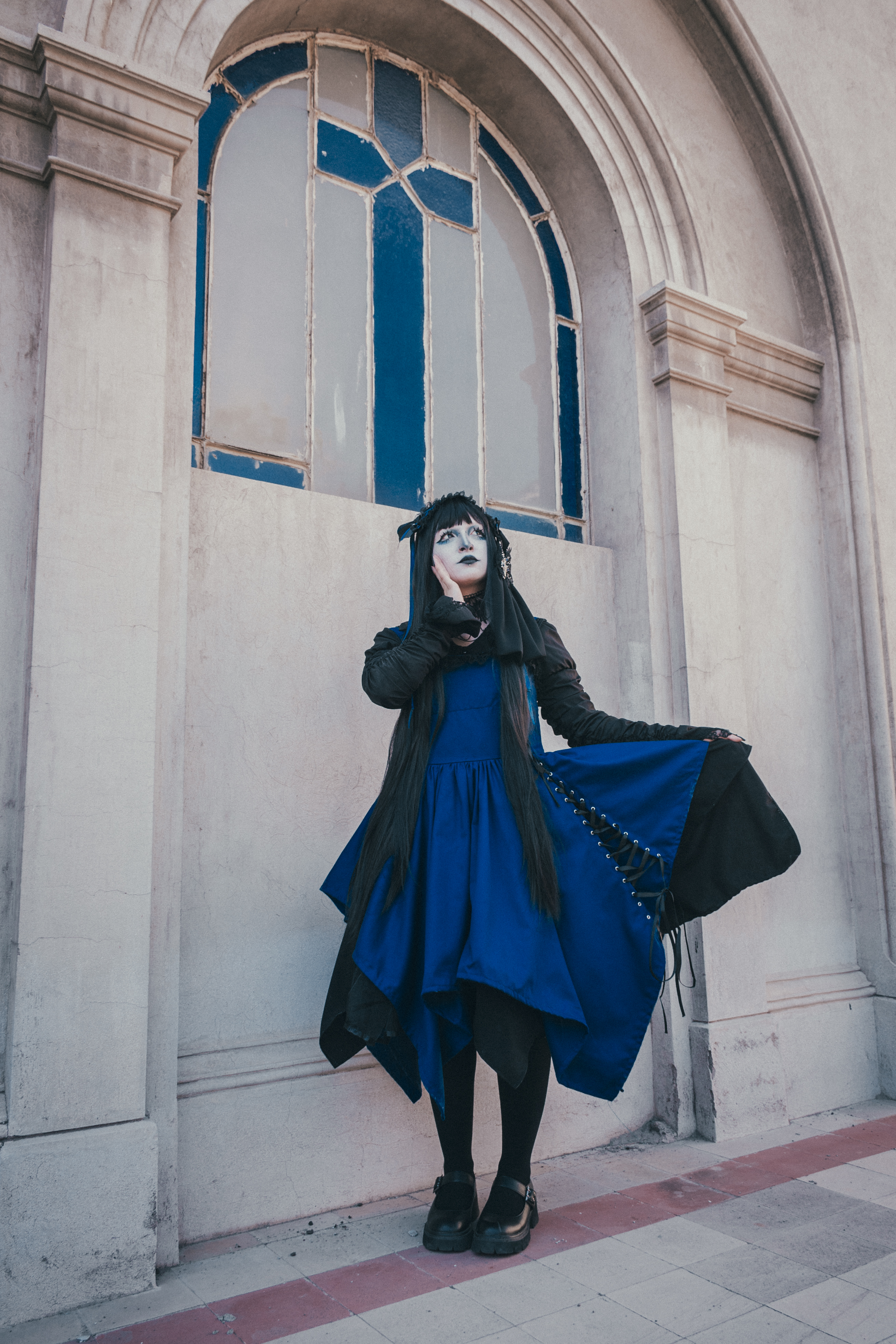 Vestido Jsk Azul Asimétrico 