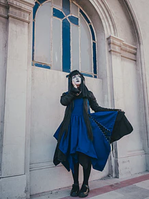 Vestido Jsk Azul Asimétrico 