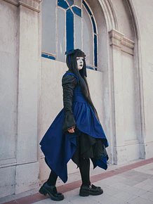 Vestido Jsk Azul Asimétrico 