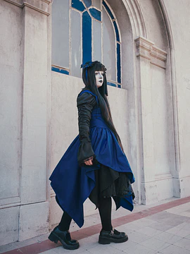 Vestido Jsk Azul Asimétrico 