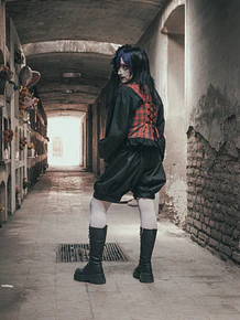 Pantalón pumpkin ojetillos negro