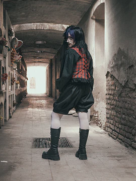 Pantalón pumpkin ojetillos negro