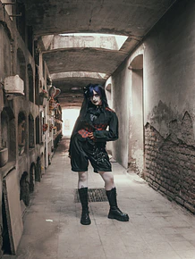 Pantalón pumpkin ojetillos negro