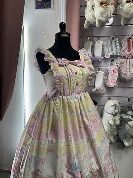 Vestido Jsk ositos y conejos Amarillo 