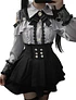 Blusa Jirai kei celeste gris