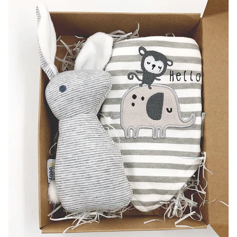 Mini box Bandana conejo sonajero 