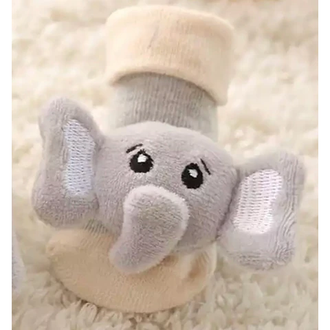 Calcetín elefante con sonajero