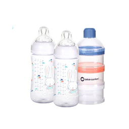 Set mamaderas más dispensador de leche