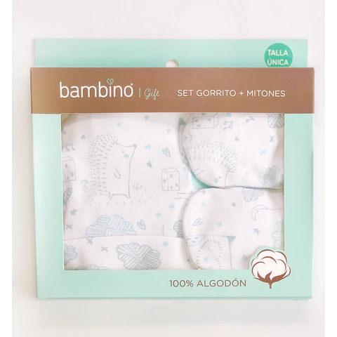 Set de gorrito y mitón Bambino 