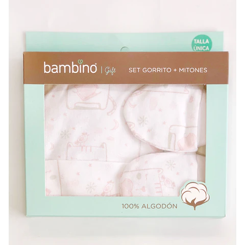 Set de gorrito y mitón Bambino 
