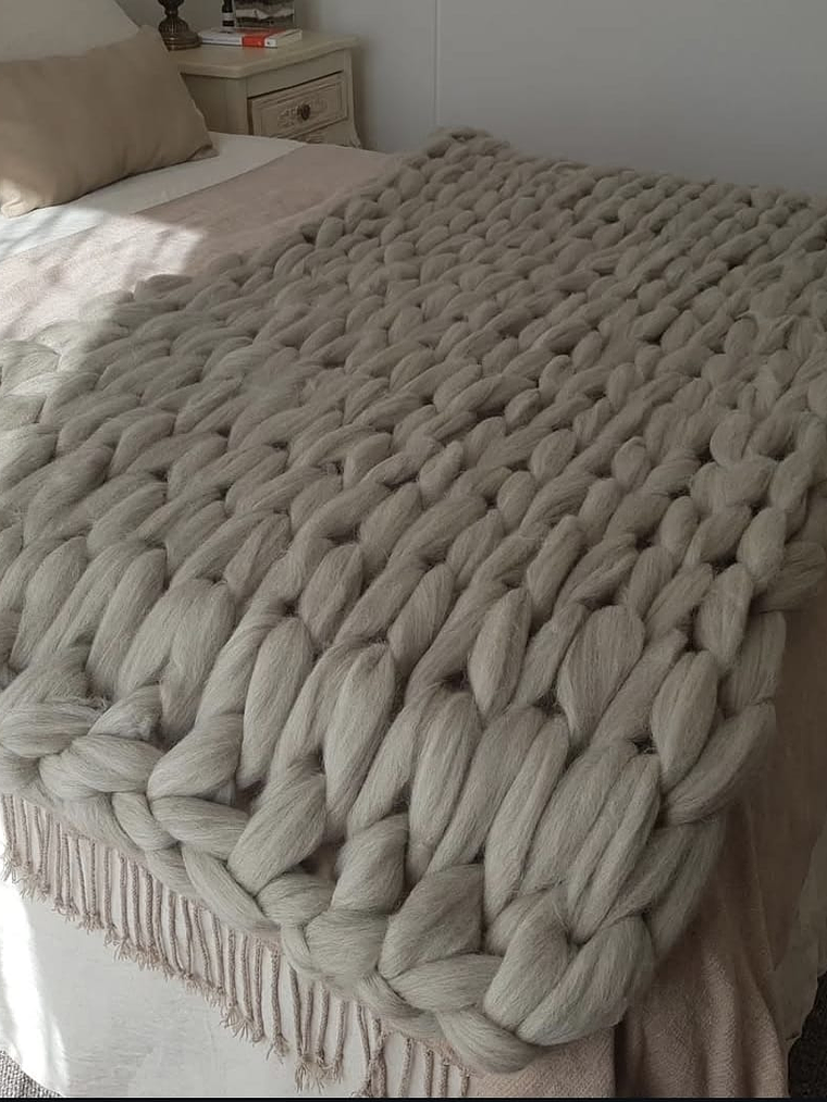 Mantas de lana 100% natural - Color Gris 1