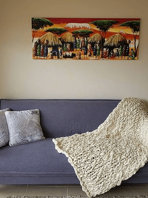 Manta de lana 100% natural - Color Beige o Gris