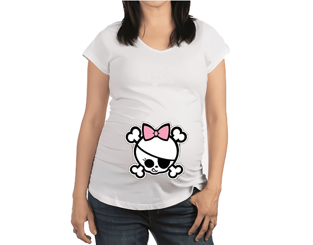 Mujer Embarazada Camiseta  baby skull cute Baby Monster