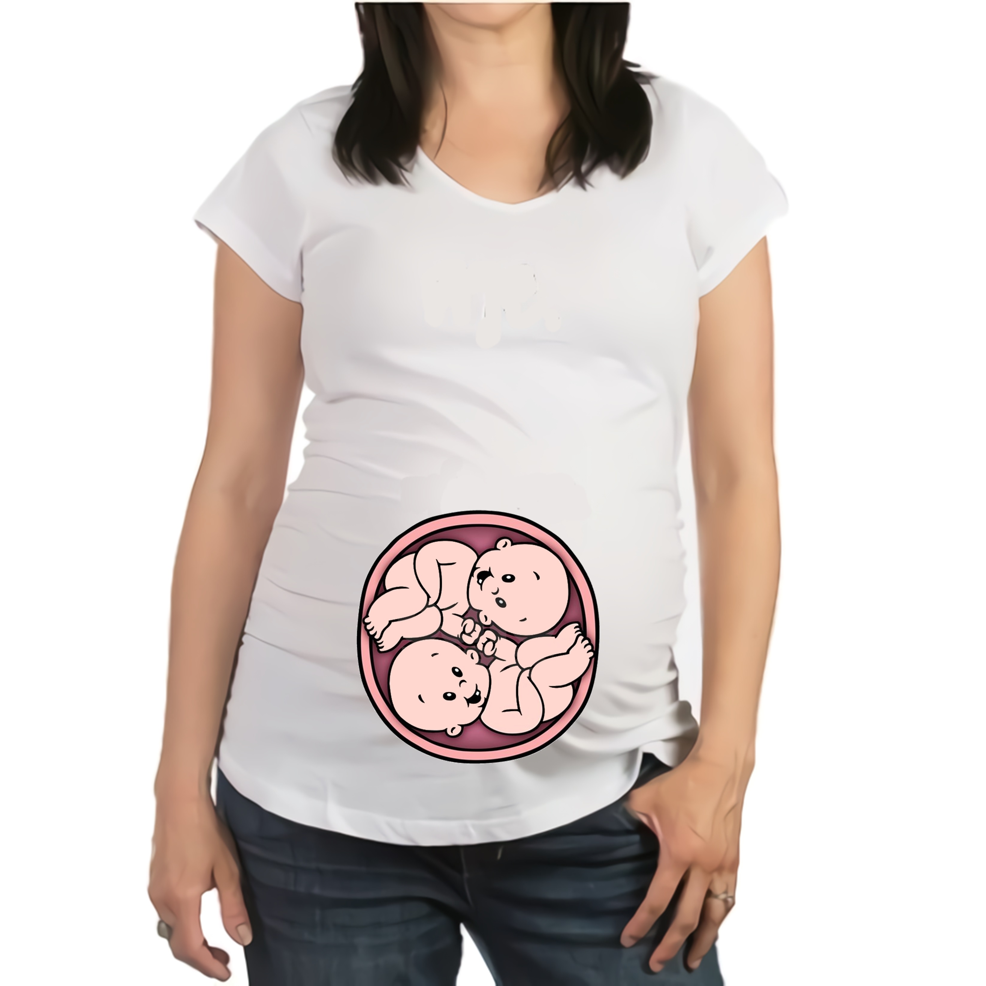 Camiseta De Mujer Embarazada bebes gemelos Baby Monster