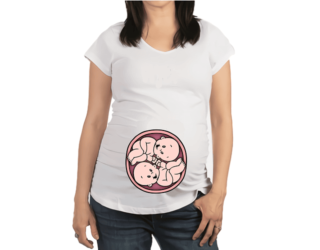 Camiseta De Mujer Embarazada bebes gemelos Baby Monster