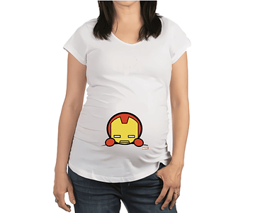 Mujer Embarazada Camiseta iron man Baby Monster