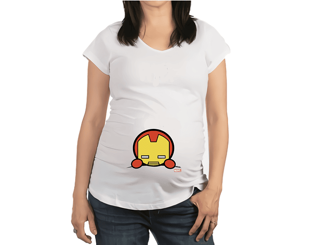Mujer Embarazada Camiseta iron man Baby Monster