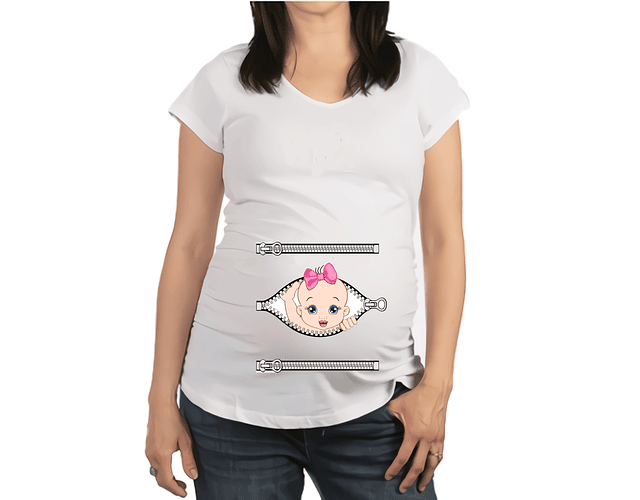 Mujer Embarazada Camiseta bebe cremallera niña Baby Monster