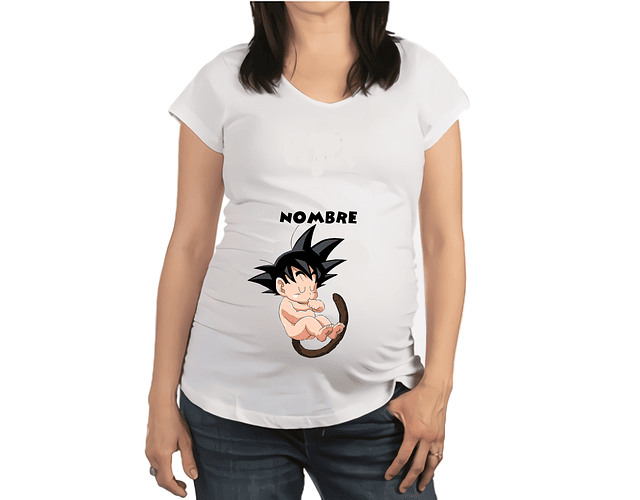 Camiseta De Mujer Embarazada bebe goku Baby Monster