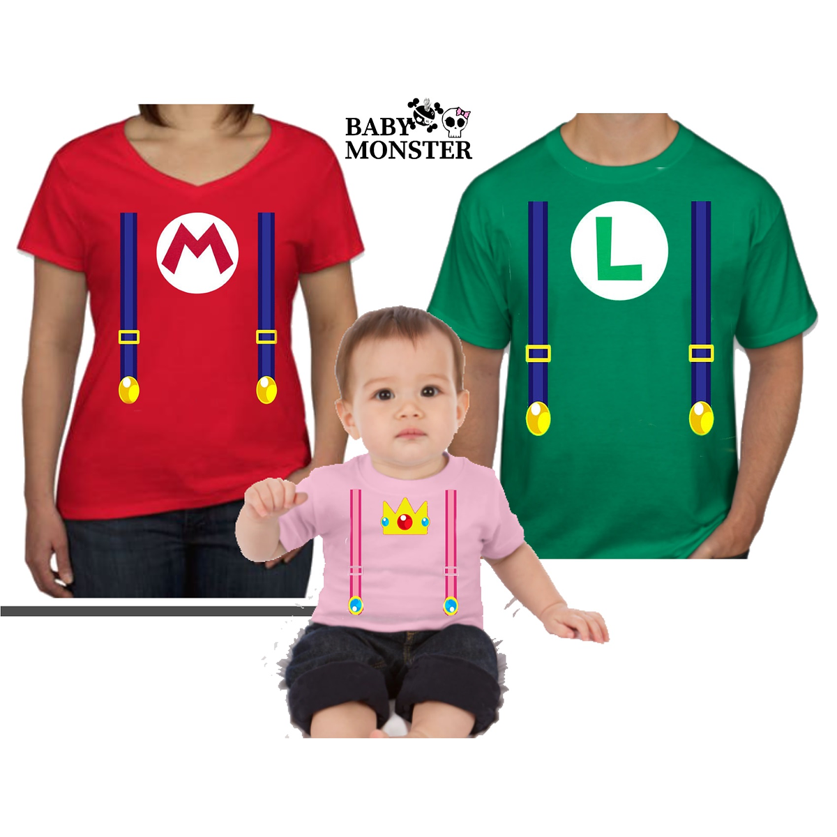 camisetas de mario bross para familia | Baby monster