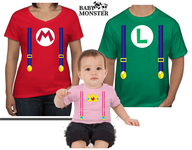 Conjunto camisetas Halloween para familia Mario Bross