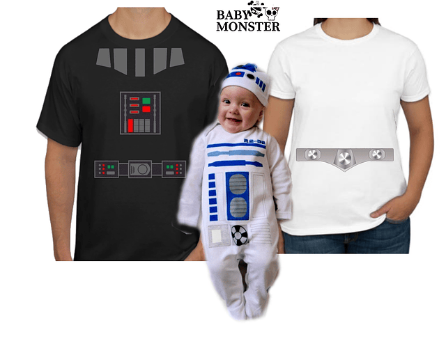 Halloween Tríos camisetas para Mamá  papá y bebe Familia Star wars