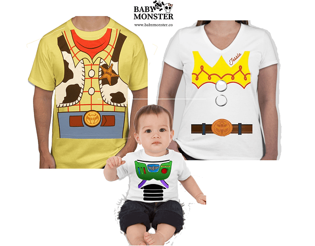Halloween Tríos camisetas para Mamá  papá y bebe Familia Toy Story 