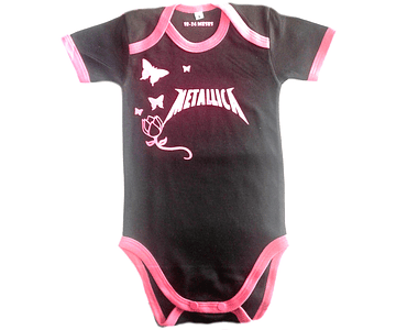 Ropa Para Bebé Body-Bodie Metallica Baby Monster Rosado